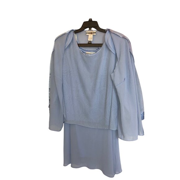 DANA Kay Light Blue 3 Piece Dressy Skirt Suit - Picture 3 of 16